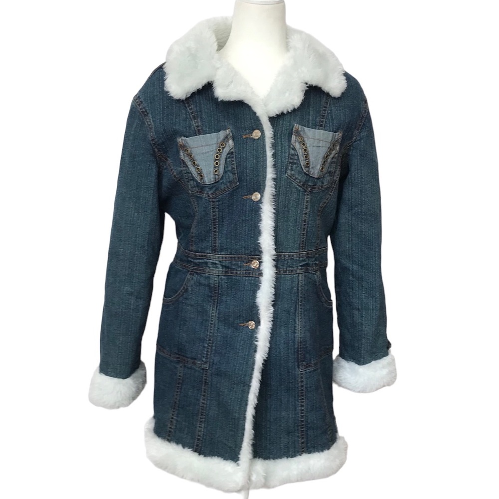 Milly Fully Lined Jean Jacket Coat Size XXL
